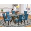 Ensemble de salle à manger 5 pièces comprenant une table rectangulaire à pattes en X et 4 chaises Parson rembourrées en lin gris, 91 x 152 cm, multicolore-986784948-986784949-986903573