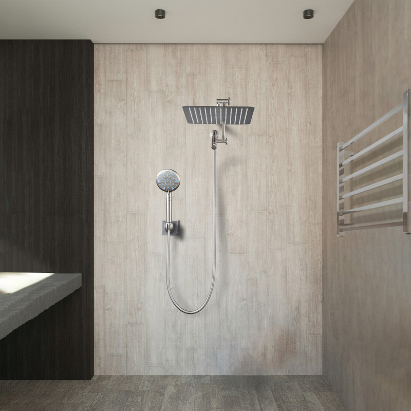 Pomme de douche réglable haute pression double 12 po avec douchette à 9 jets