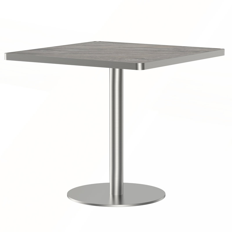 Table de salle à manger carrée moderne avec plateau en faux marbre et structure en métal robuste pour une décoration élégante