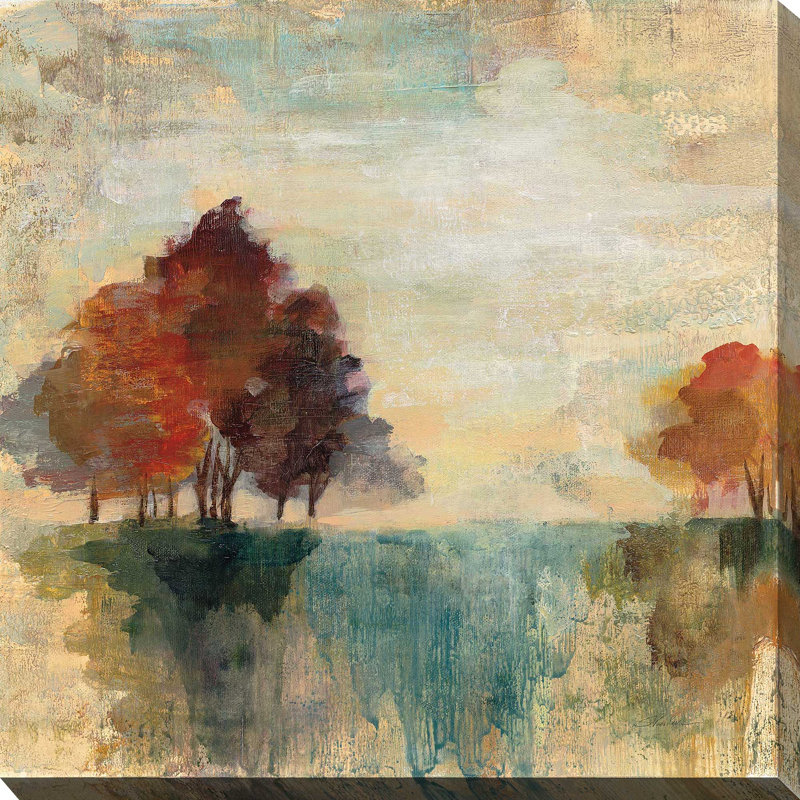 Paysage, paysage II - Peinture, Toile tendue, H 18 po x l 18 po x P 1 po
