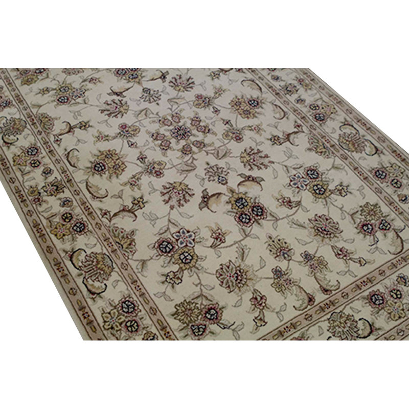 Tapis ivoire et brun noué à la main de haute qualité