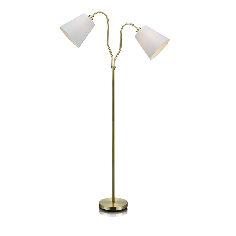 Bodean 152cm Floor Lamp, Brass/White