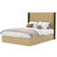 Structure de lit plateforme en bois dentelé grand format, tête de lit en forme d'aile assortie, planche à ressorts non requise, facile à assembler, avec surface en bois naturel-1709182674-1709182676