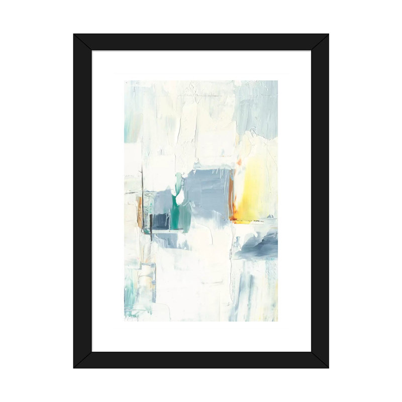 «Rainy City I» par Ethan Harper - reproduction d'art, H 24 po x l 16 po x P 1 po, Papier encadré noir, Blanc