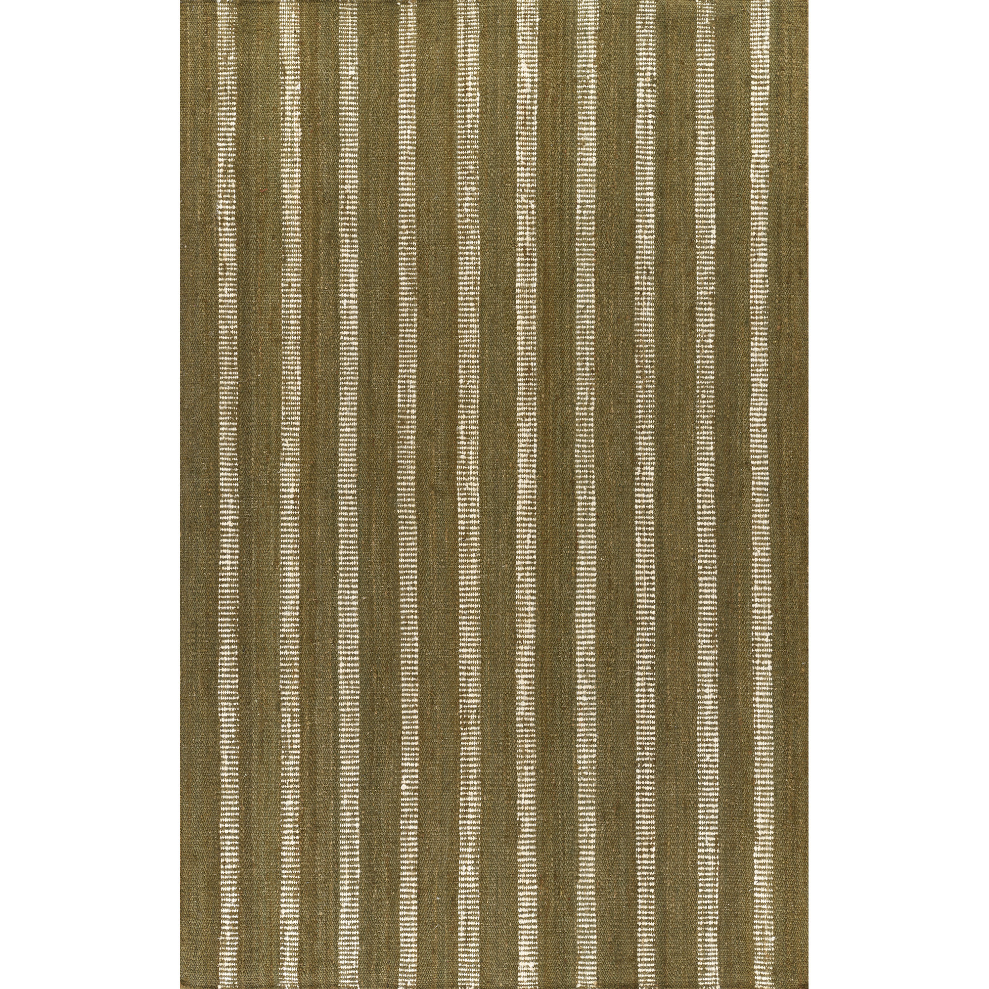 Aadison Hand Woven Jute Striped Green Area Rug, Rectangle 5' x 7'