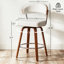 Ensemble de 4 tabourets de bar pivotants avec dossier et pieds en bois, tabourets de bar rembourrés à hauteur de comptoir de 26 po, similicuir moderne pour comptoir de cuisine-417981936-417981939