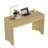 Adah 47 Inch Office Desk with 2 Storage Drawers, Curved Waterfall Modern Writing Desk, Minimalist Home Office Desk for Study, Natural Oak-990170431