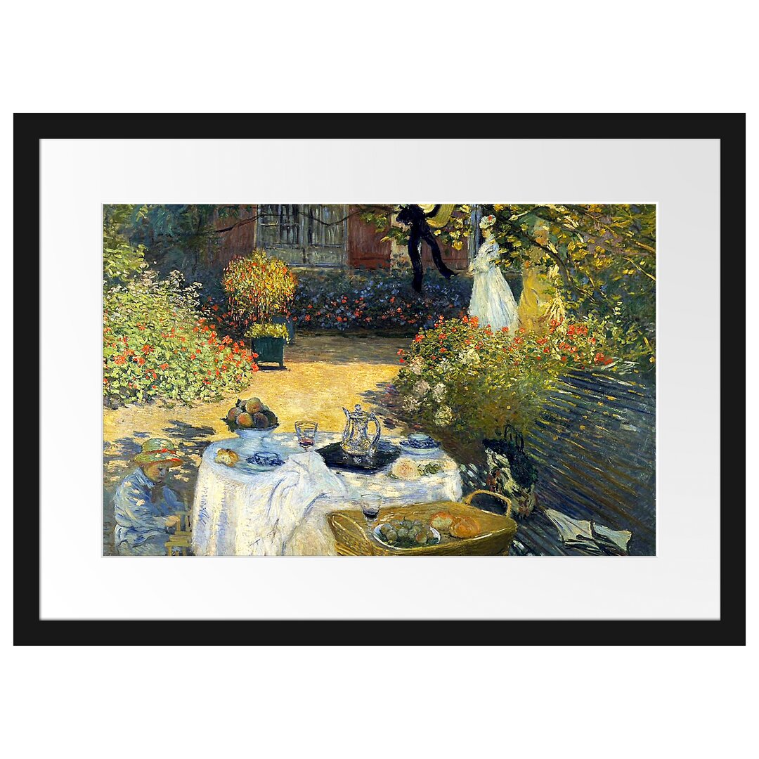 Gerahmtes Poster Die Mittagsmahlzeit von Claude Monet