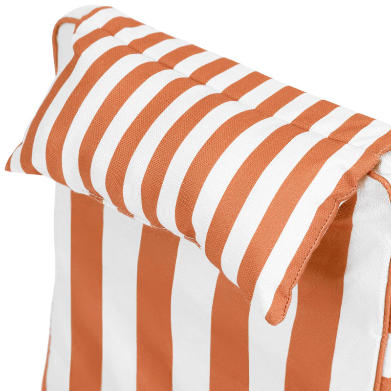 Deck Outdoor High Back Seat Pad, Pack of 4, Terracotta Striped