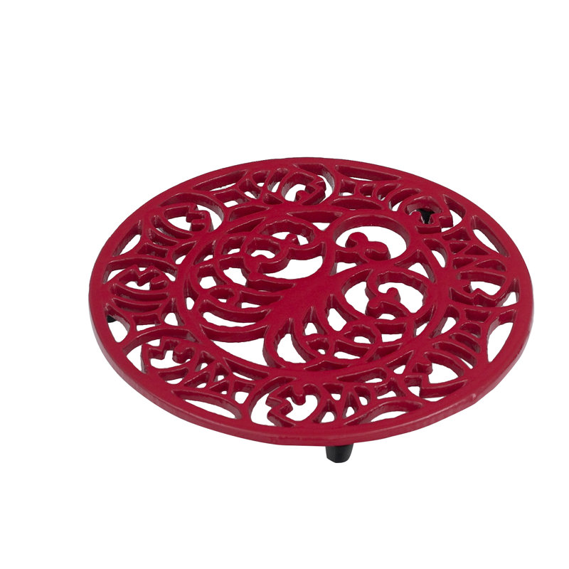 Metal Round 1 Piece Trivet, Chilli Red