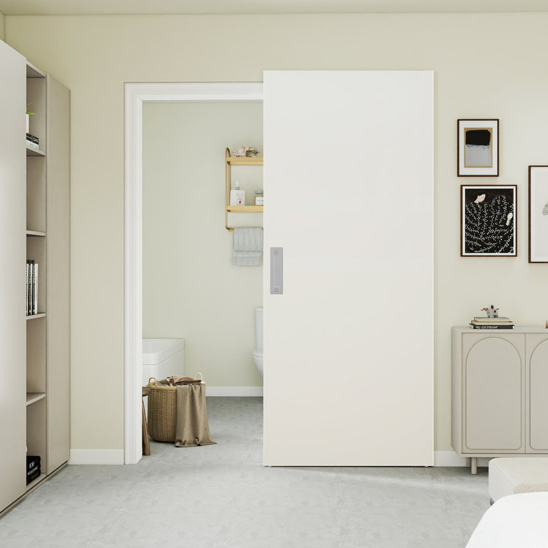 Portes de grange coulissantes encastrées encastrées et invisibles Magic White, 42" x 84"