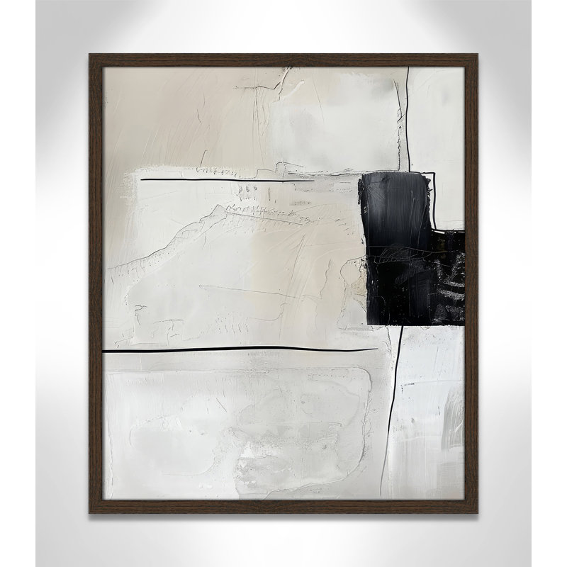 «Neutral Balance I Print» par Lazar Studio, L 21,5 po x H 25,5 po, Impression encadrée, Grain de bois noyer