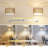Rattan & Linen Shaded Floor Lamp With Remote Control, Dimmable LED & Adjustable Height For Bedroom Living Room