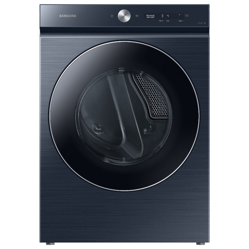 Samsung 5.3 cu. Ft. Front Load Washer with 7.6 Cu. Ft. Dryer with Super Speed Dry, Brushed Navy, Electric