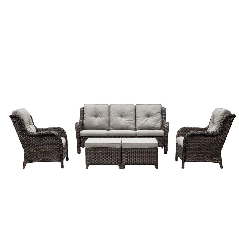 Carolina 7 - Person Patio Conversation Set with Cushions, Gray
