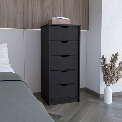 Commode haute 5 tiroirs Basilea, système coulissant