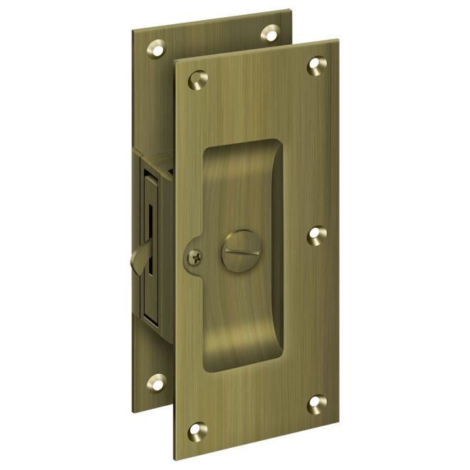 Serrure décorative Deltana SDL60U5 6 po, intimité en laiton antique, Laiton antique