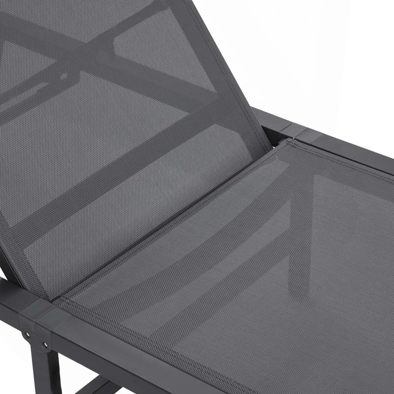 Méridienne réglable à 5 positions pour l'extérieur avec structure en aluminium robuste et tissu respirant pour la détente et la détente du patio