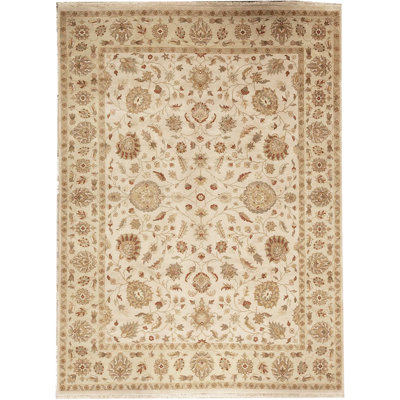 Wool Oriental Area Rug in Beige