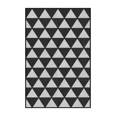 Tapis noir/gris tissé à la machine
