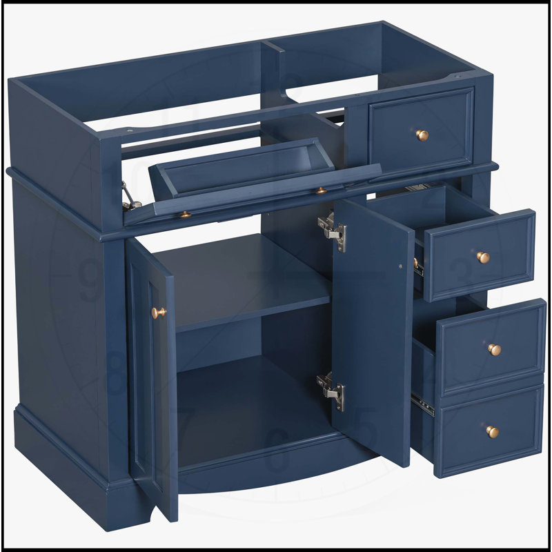 Meuble-lavabo 36 po sans lavabo, Bleu