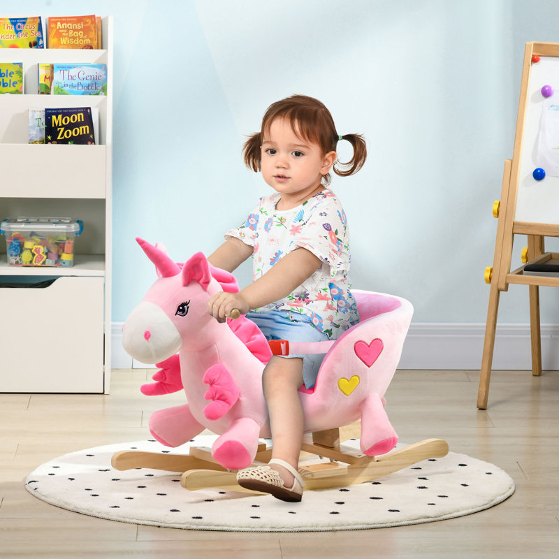 Besly Rocking Horse Kids Plush Rocking Unicorn Songs 18-36 Months Pink