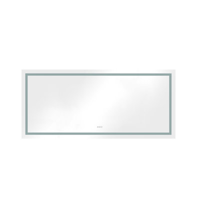 72" X 32" Wall Mounted Led Bathroom Mirror With Front And Backlight, Fog, Memory, 3 Colors, Stepless Dimmable, Hd Glass, White Aluminium Frame, Ideal Decor Fog Vanity Color Temperatures, Aluminium,