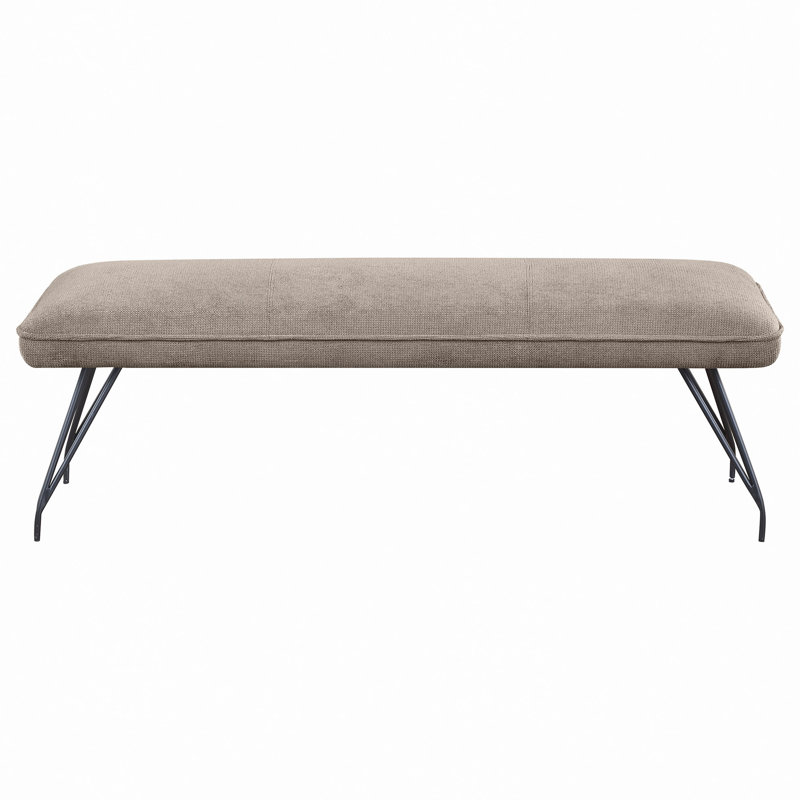 Banc de salle à manger rembourré en tissu Vestel, Brun