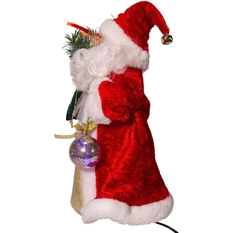 12'' Fabric Christmas Lighted Hanging Figurine Ornament