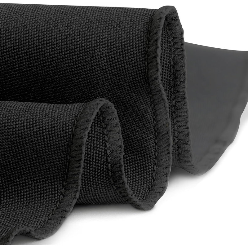Ambee Round No Pattern Polyester Tablecloth, 70" Round, Black
