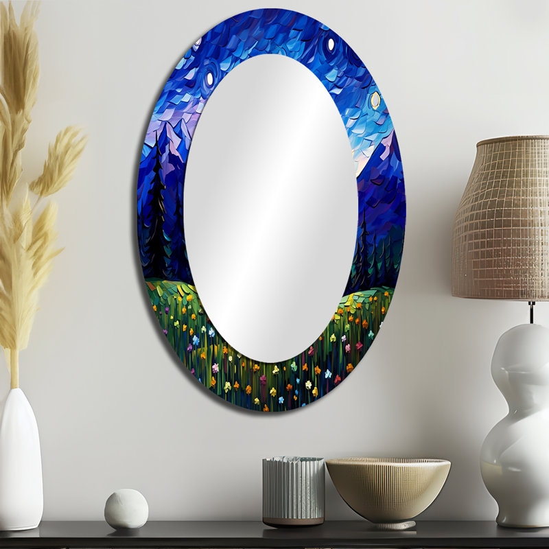Medan - Miroir paysager en métal, 36 po x 24 po