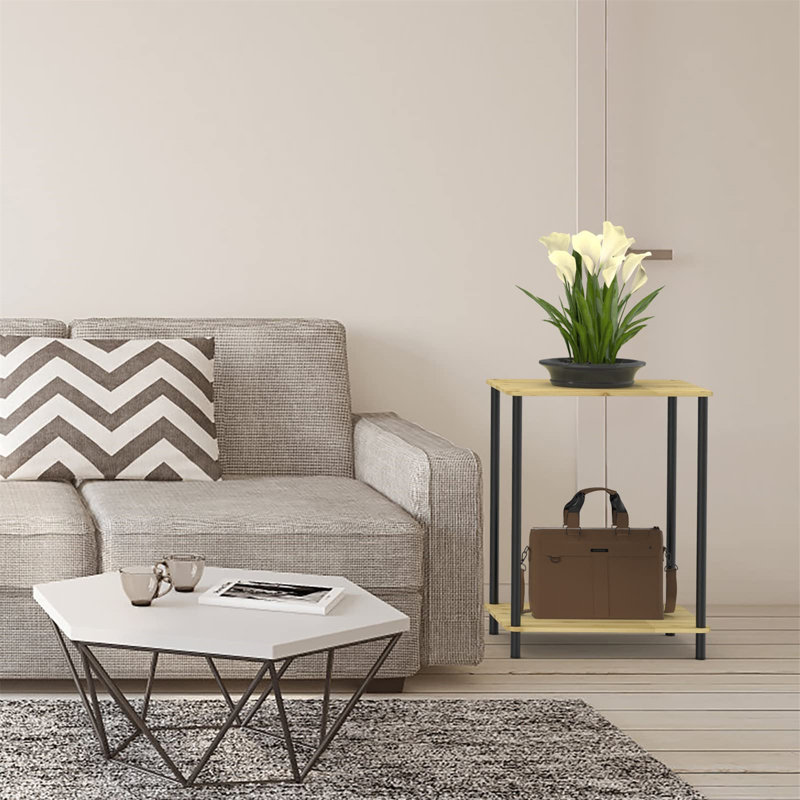 Table de bout Aysenur, Bambou original / noir