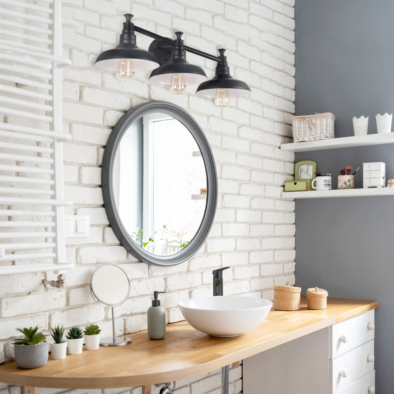 Éclairage pour meuble-lavabo noir mat à 3 lumières Horrel