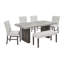Mitton Modern 6-piece Dining Set, 3d Faux Concrete Table With 4 Chairs And Bench