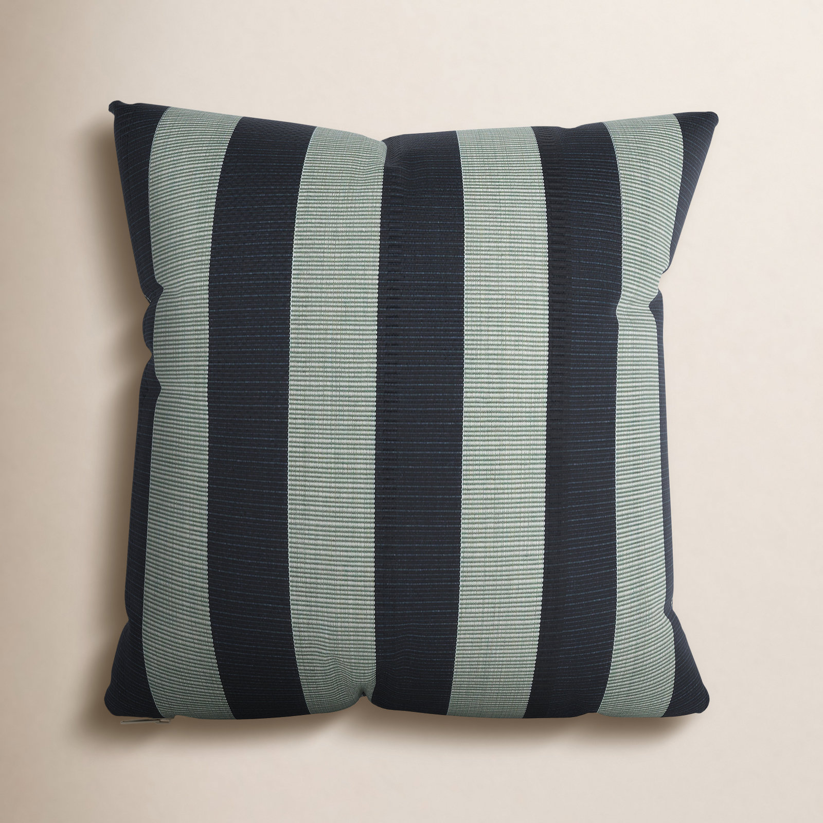Lani Sunbrella Outdoor/Indoor Throw Pillow, Sunbrella Expressive Mist Striped, Square 20"