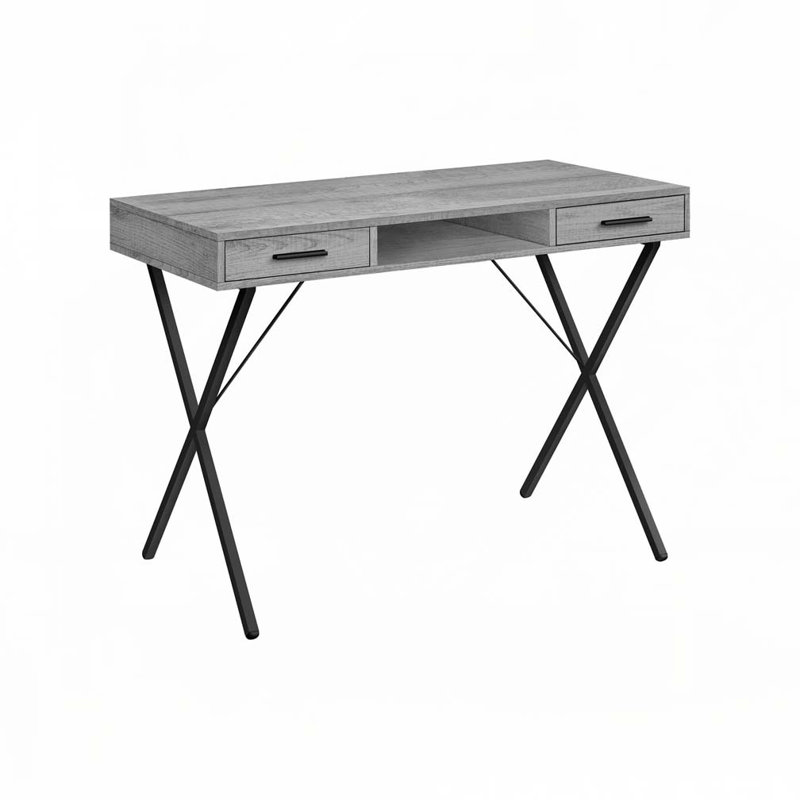 Bureau d'ordinateur à domicile avec tiroir, Gris / Noir