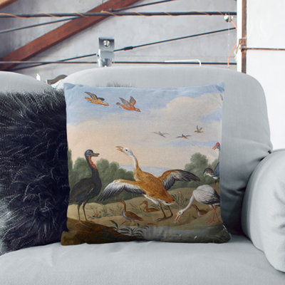 Herons And Ducks Square Throw Cushion