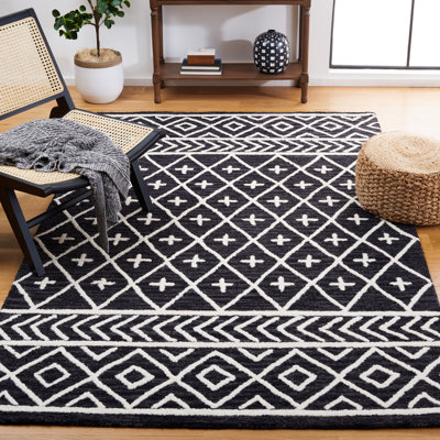 Tapis noir / ivoire Metro 460