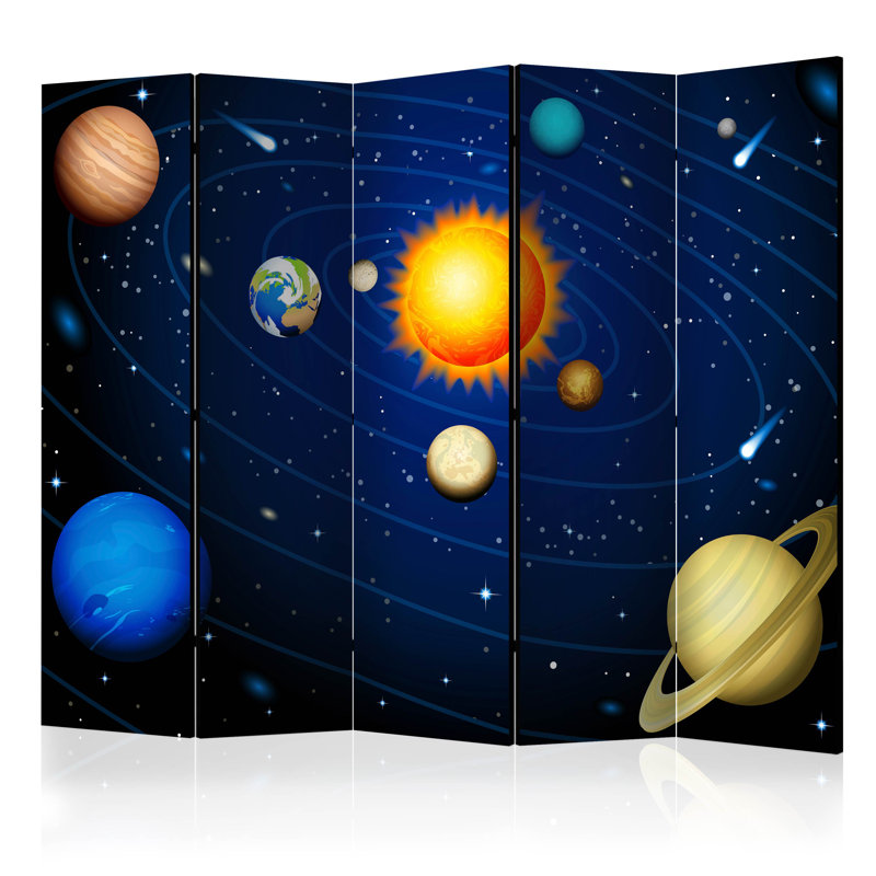 225cm W x 172cm H 5 - Panel Acoustic Room Divider Folding Room Divider