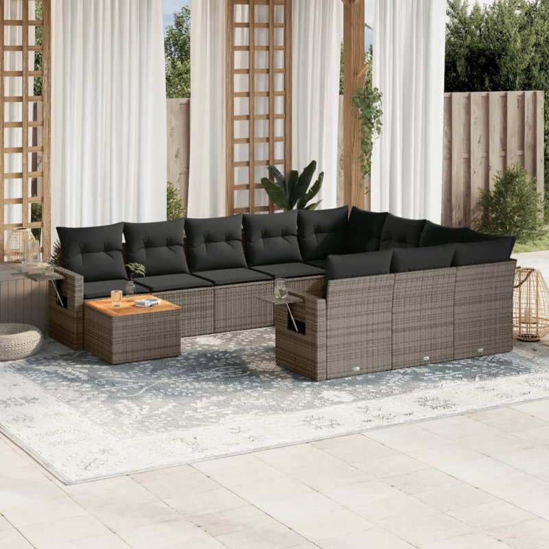 Ensemble de canapé de jardin Vidaxl gris