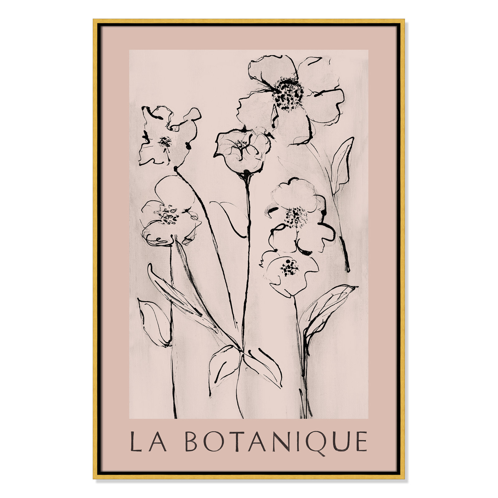 Riya "La Botanique" Print by Susan Jill, Gold Floater Frame, No, 37.5" H x 25.5" W x 2" D
