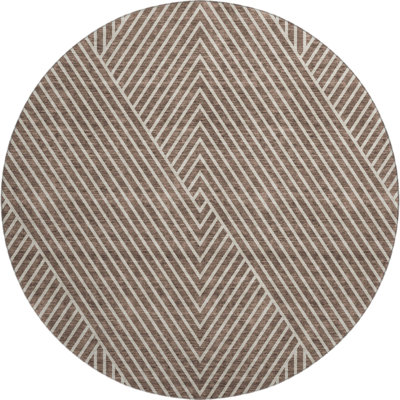 Premium Machine Washable Prisco Brown Rug