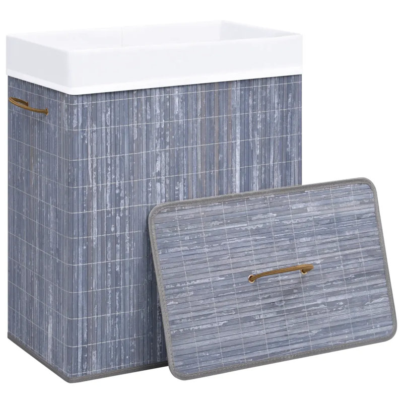Fabric Laundry Hamper, Large (65.5 cm x 43.5 cm x 33.5 cm), Grey