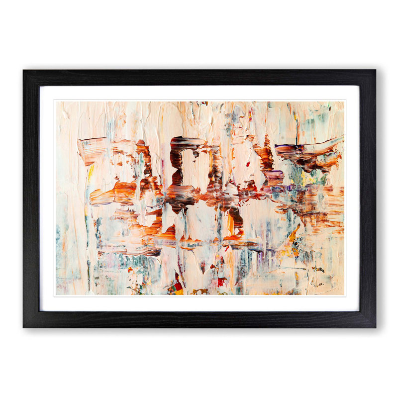 Abstract Art Painting Vol.355 by S.Johnson - Picture Frame Painting Print, 62cm H x 87cm W x 2cm D, Black Framed