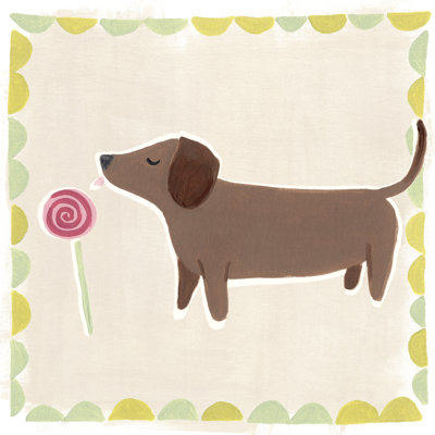 Dachshund Delight I 1 Piece Wrapped Canvas Painting