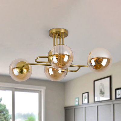 Sputnik Modern Linear Semi Flush Mount