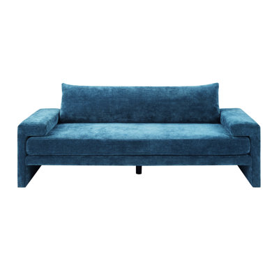 Chenille Upholstered 3-Seater Sofa with Wide Armrests