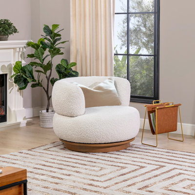 Carmer Upholstered Swivel Armchair