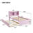 Twin Bed With Trundle,Bookcase,Pink-490573846-490573928