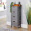 Hemsby Fully Assembled 4 Drawer Chest Storage Unit - Grey